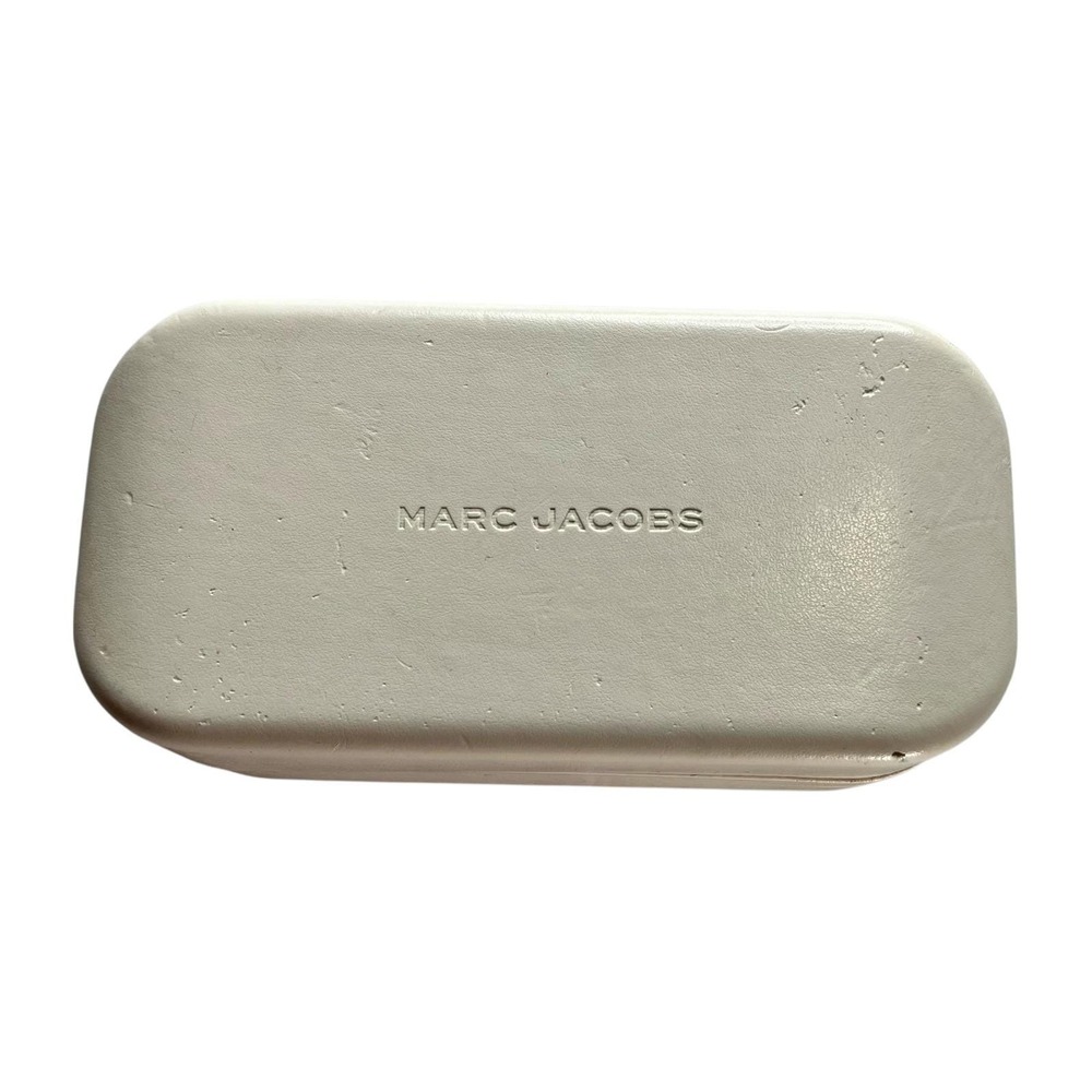 Marc Jacobs‎ Eyeglasses Case Hard Shell White Leather Logo